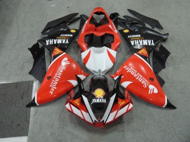 09-11 Black White Santander Red Yamaha YZF R1 Motorcycle Fairings