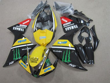 09-11 Black Yellow Motul Monster Yamaha YZF R1 Motorcycle Fairings