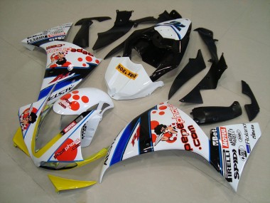 09-11 White Black Pepe Phone Yamaha YZF R1 Motorcycle Fairings