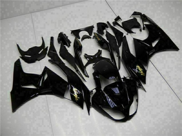 09-12 Black Gold Ninja Kawasaki ZX6R Motorcycle Fairings