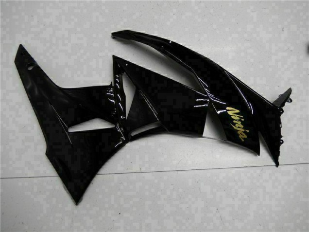 09-12 Black Gold Ninja Kawasaki ZX6R Motorcycle Fairings