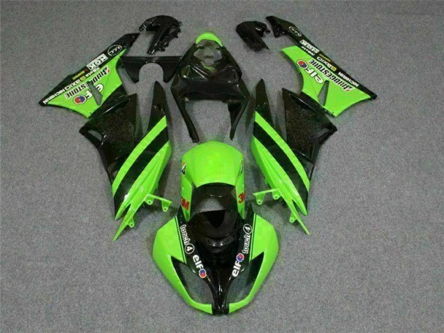 09-12 Black Green 3M Touch4 Kawasaki ZX6R Motorcycle Fairings