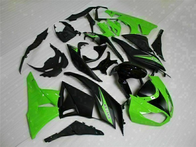 09-12 Black Green 636 Kawasaki ZX6R Motorcycle Fairings