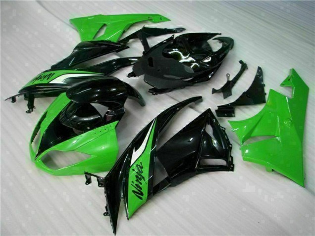 09-12 Black Green Kawasaki ZX6R Motorcycle Bodywork