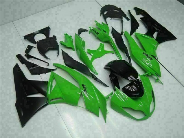 09-12 Black Green Kawasaki ZX6R Motorcycle Fairings