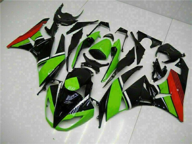 09-12 Black Green Red Kawasaki ZX6R Motorcycle Fairings