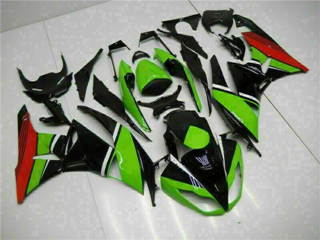 09-12 Black Green Red Kawasaki ZX6R Motorcycle Fairings