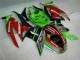 09-12 Black Red Green Motocard Kawasaki ZX6R Motorcycle Fairings