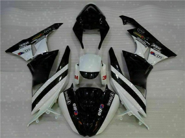 09-12 Black White 3M Touch4 Kawasaki ZX6R Motorcycle Fairing