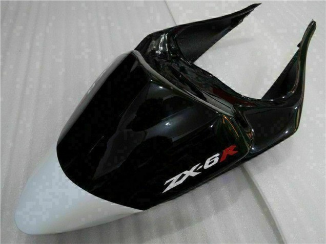 09-12 Black White 3M Touch4 Kawasaki ZX6R Motorcycle Fairing