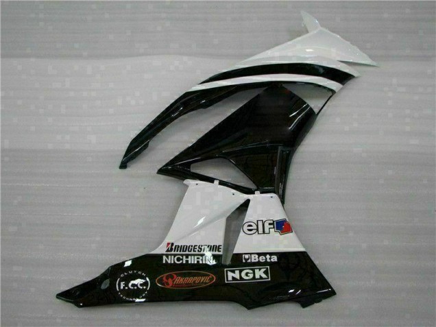 09-12 Black White 3M Touch4 Kawasaki ZX6R Motorcycle Fairings