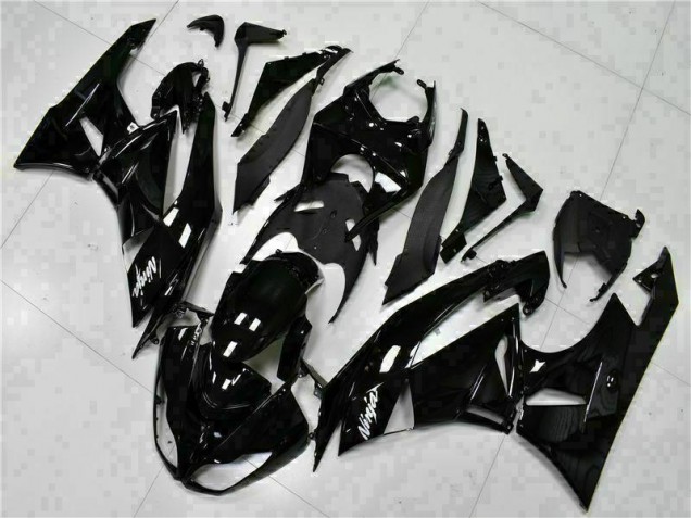 09-12 Black White Ninja Kawasaki ZX6R Motorcycle Fairings