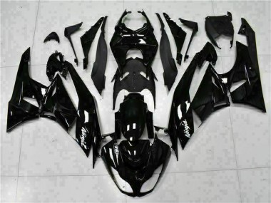 09-12 Black White Ninja Kawasaki ZX6R Motorcycle Fairings