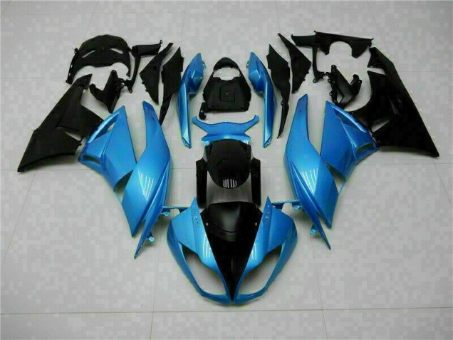 09-12 Blue Black Kawasaki ZX6R Motorcycle Fairings