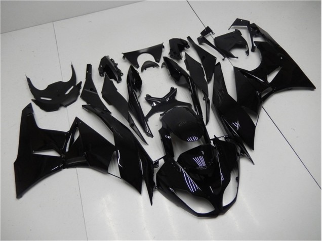 09-12 Glossy Black Kawasaki ZX6R Motorcycle Fairings