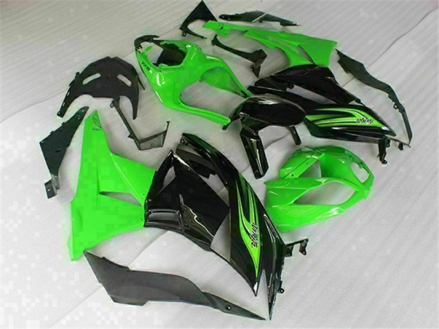 09-12 Green Black Kawasaki ZX6R Motorcycle Fairings