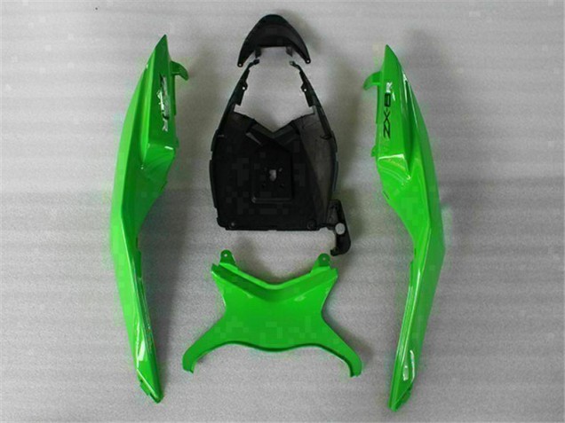 09-12 Green Black Kawasaki ZX6R Motorcycle Fairings