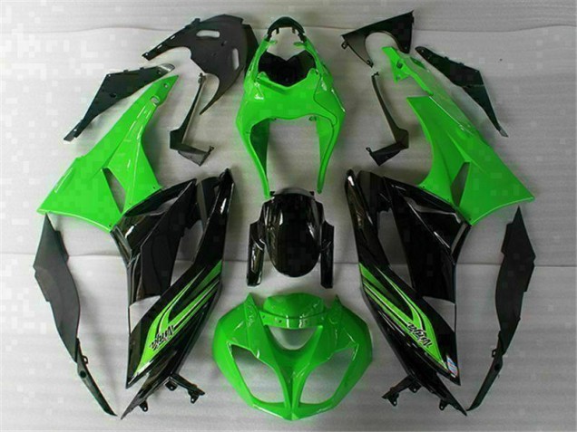 09-12 Green Black Kawasaki ZX6R Motorcycle Fairings