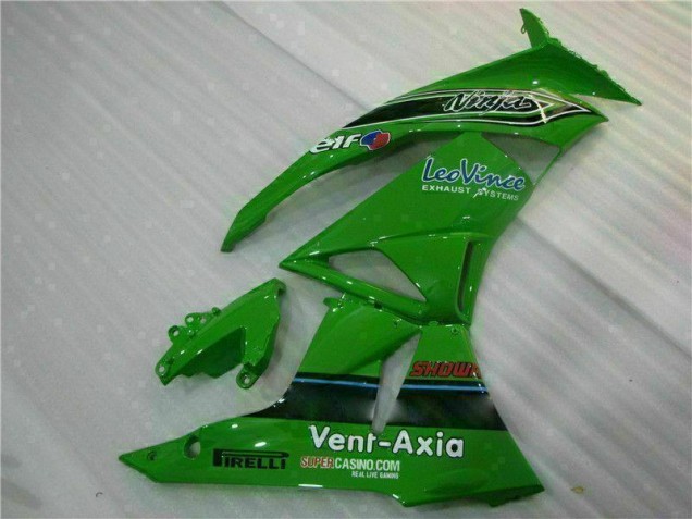 09-12 Green Black LeoVince Kawasaki ZX6R Motorcycle Fairings