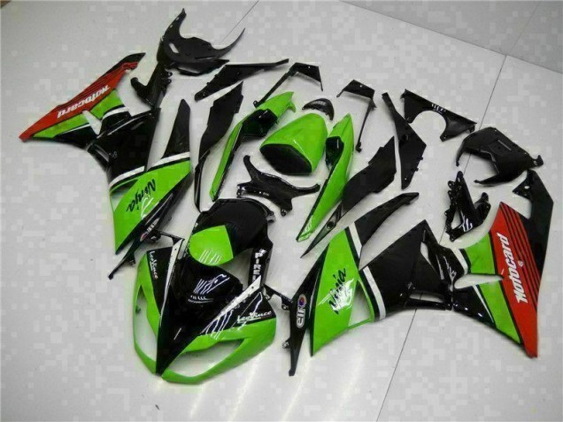 09-12 Green Black Red Kawasaki ZX6R Motorcycle Fairings