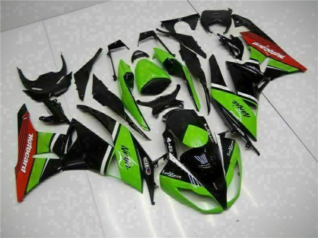 09-12 Green Black Red Kawasaki ZX6R Motorcycle Fairings