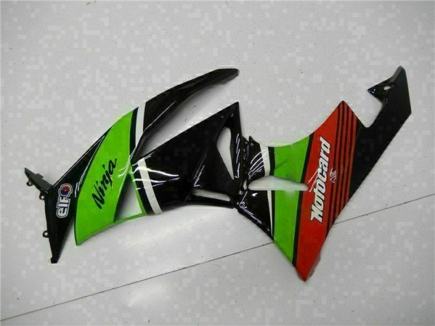 09-12 Green Black Red Kawasaki ZX6R Motorcycle Fairings