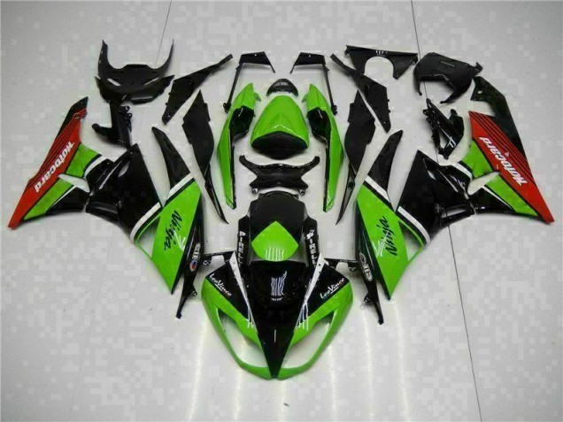 09-12 Green Black Red Kawasaki ZX6R Motorcycle Fairings