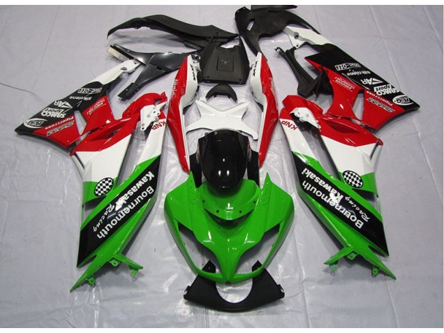 09-12 Green Red Kawasaki ZX6R Motorcycle Fairings