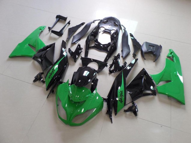 09-12 Green and Black Kawasaki ZX6R Motorcycle Fairings