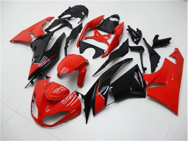 09-12 Red Black Kawasaki ZX6R Motorcycle Fairings