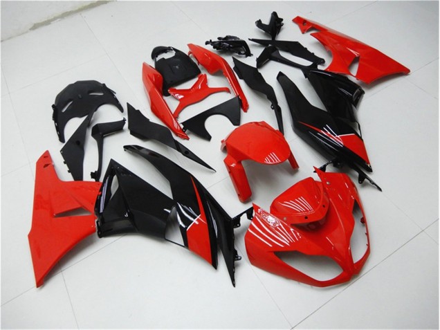 09-12 Red Black Kawasaki ZX6R Motorcycle Fairings