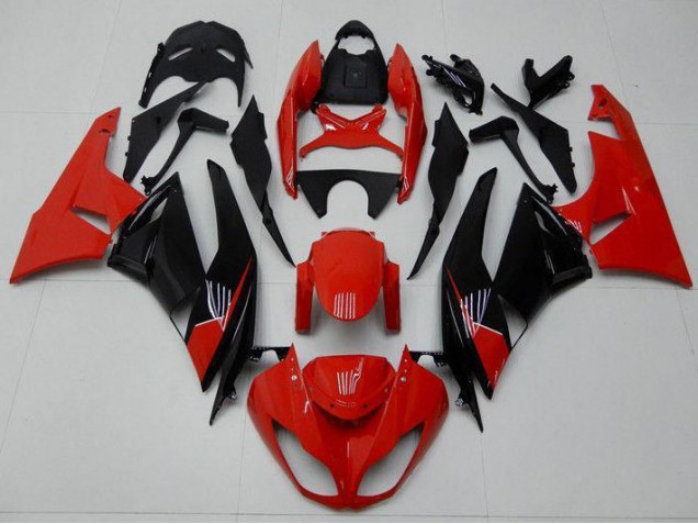 09-12 Red Black Kawasaki ZX6R Motorcycle Fairings