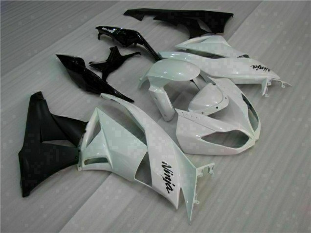 09-12 White Black Kawasaki ZX6R Motorcycle Fairing