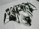 09-12 White Black Kawasaki ZX6R Motorcycle Fairings