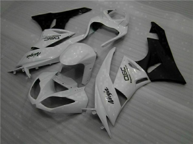 09-12 White Black Ninja Kawasaki ZX6R Motorcycle Fairings