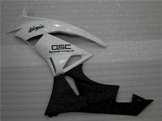 09-12 White Black Ninja Kawasaki ZX6R Motorcycle Fairings