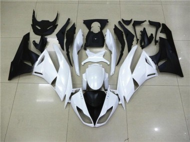 09-12 White Kawasaki ZX6R Motorcycle Fairings