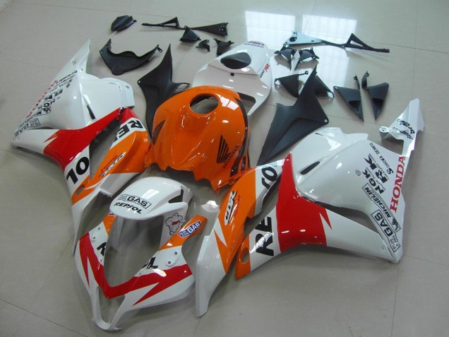 09-12 White New Repsol Honda CBR600RR Motorcycle Fairings