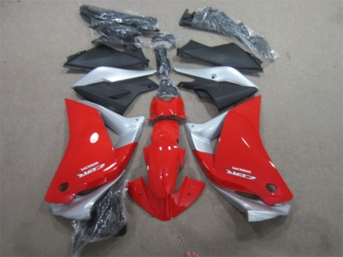 11-13 Red Silver Black Honda CBR125R Motorcycle Fairings