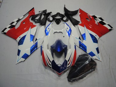 11-14 White Blue Red Ducati 1199 Motorcycle Fairings