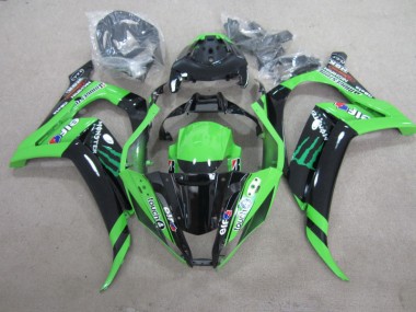 11-15 Black Green Touch4 Monster Kawasaki ZX10R Motorcycle Fairings