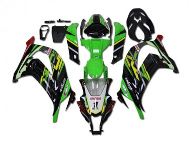 11-15 Green Black Kawasaki ZX10R Full Motorcycle Fairing Kits