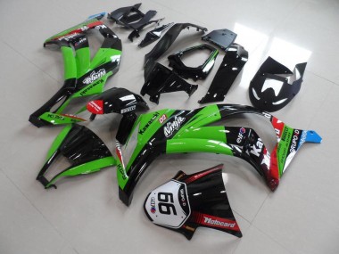 11-15 Green Black with Number 66 Kawasaki ZX10R Motorcycle Fairings