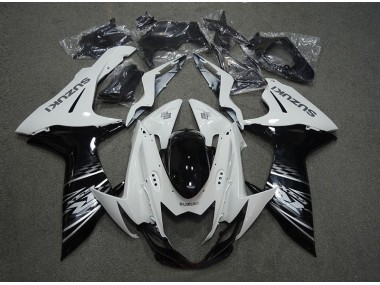 11-21 White Black Suzuki GSXR 600 Motorcycle Fairings