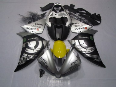 12-14 Black Silver Iveco Yamalube Monster Yamaha YZF R1 Motorcycle Fairings