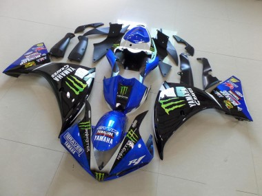 12-14 Blue Black Monster Yamaha YZF R1 Motorcycle Fairings