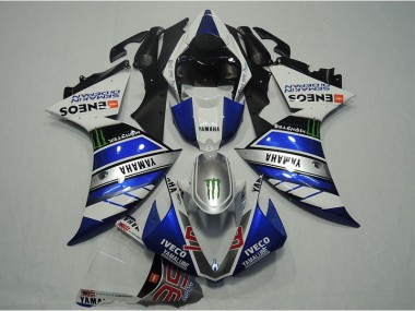 12-14 Blue White IVECO Yamaha YZF R1 Motorcycle Fairings