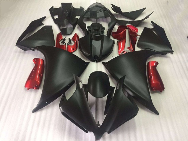 12-14 Matte Black Glossy Red Yamaha YZF R1 Motorcycle Fairings