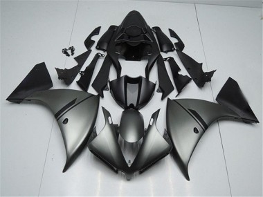 12-14 Matte Grey Black Yamaha YZF R1 Motorcycle Fairings