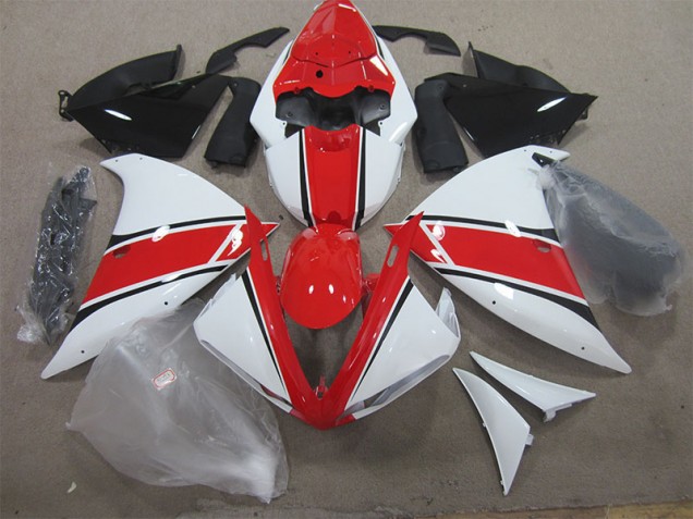 12-14 Red White Yamaha YZF R1 Motorcycle Fairings